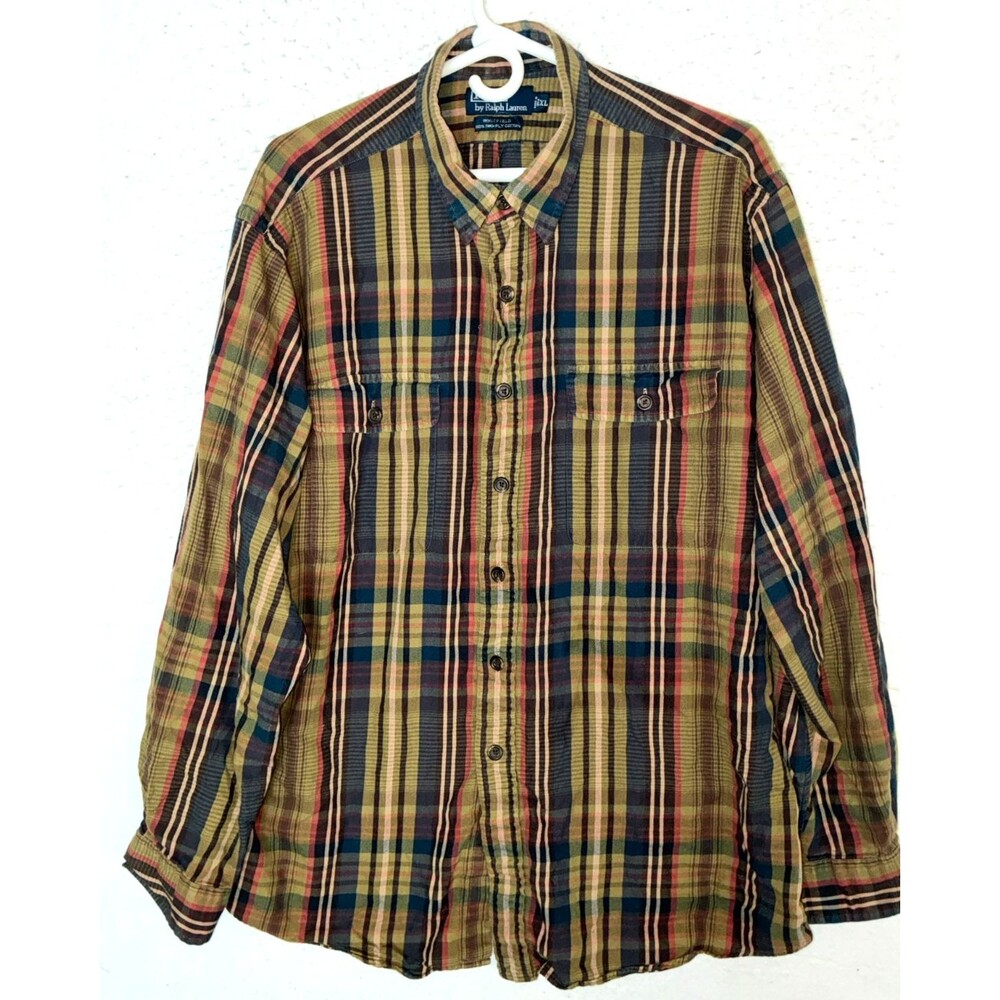 Polo Ralph Lauren Whitfield Shirt Mens XL Multicolor 2 ply Cotton Button up
